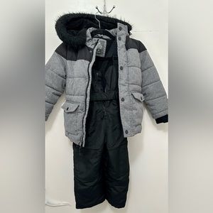 Toddler Coat and snow bib set